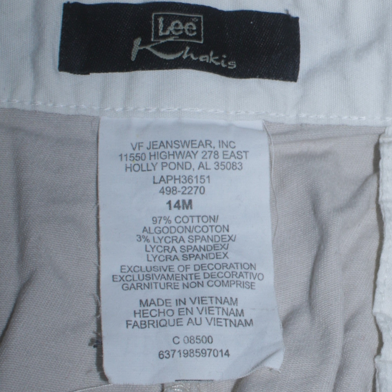 Lee Khakis Womens Beige 14M Cotton Blend Capri Jeans