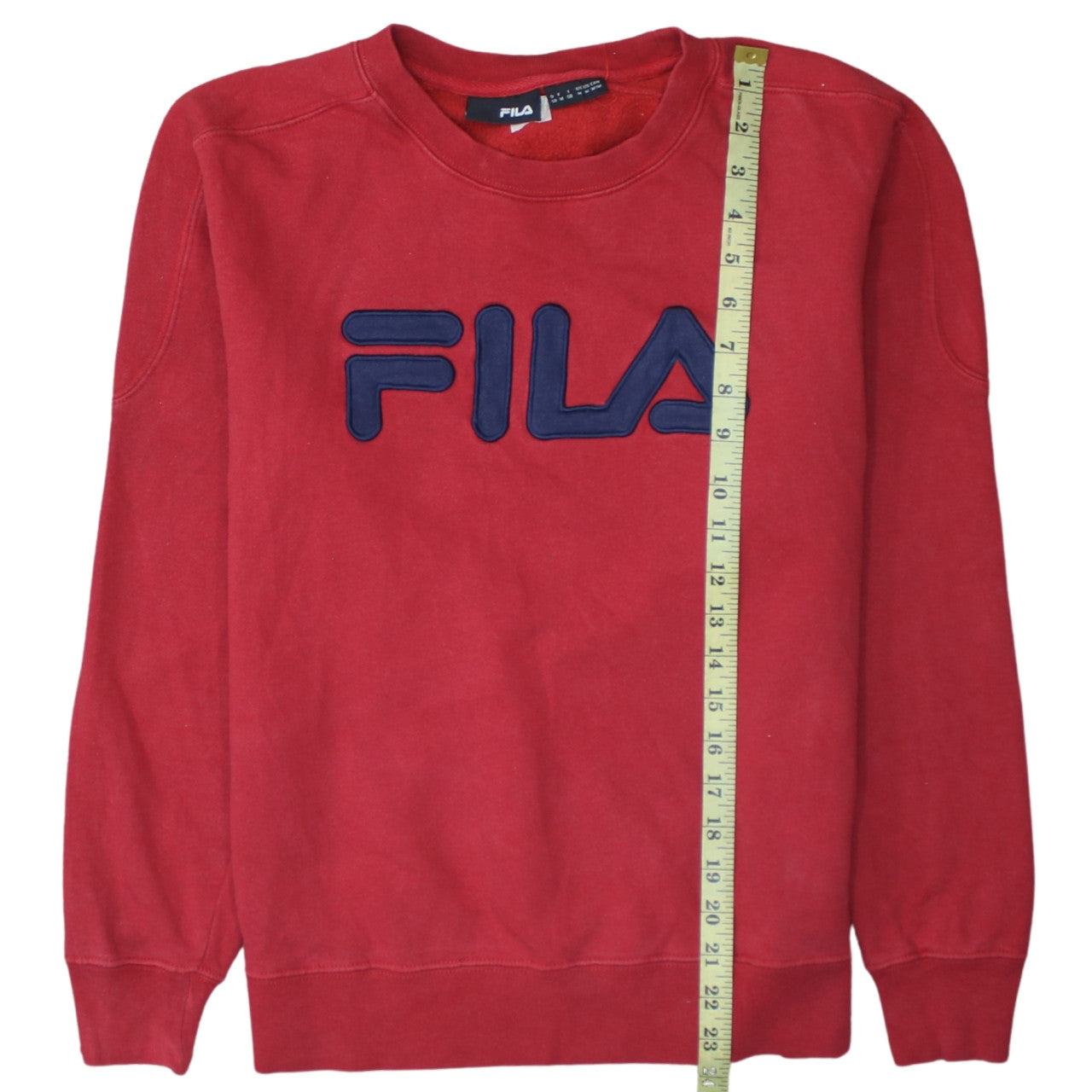 Fila Men's Red Crew Neck Logo Sweatshirt M Regular Fit