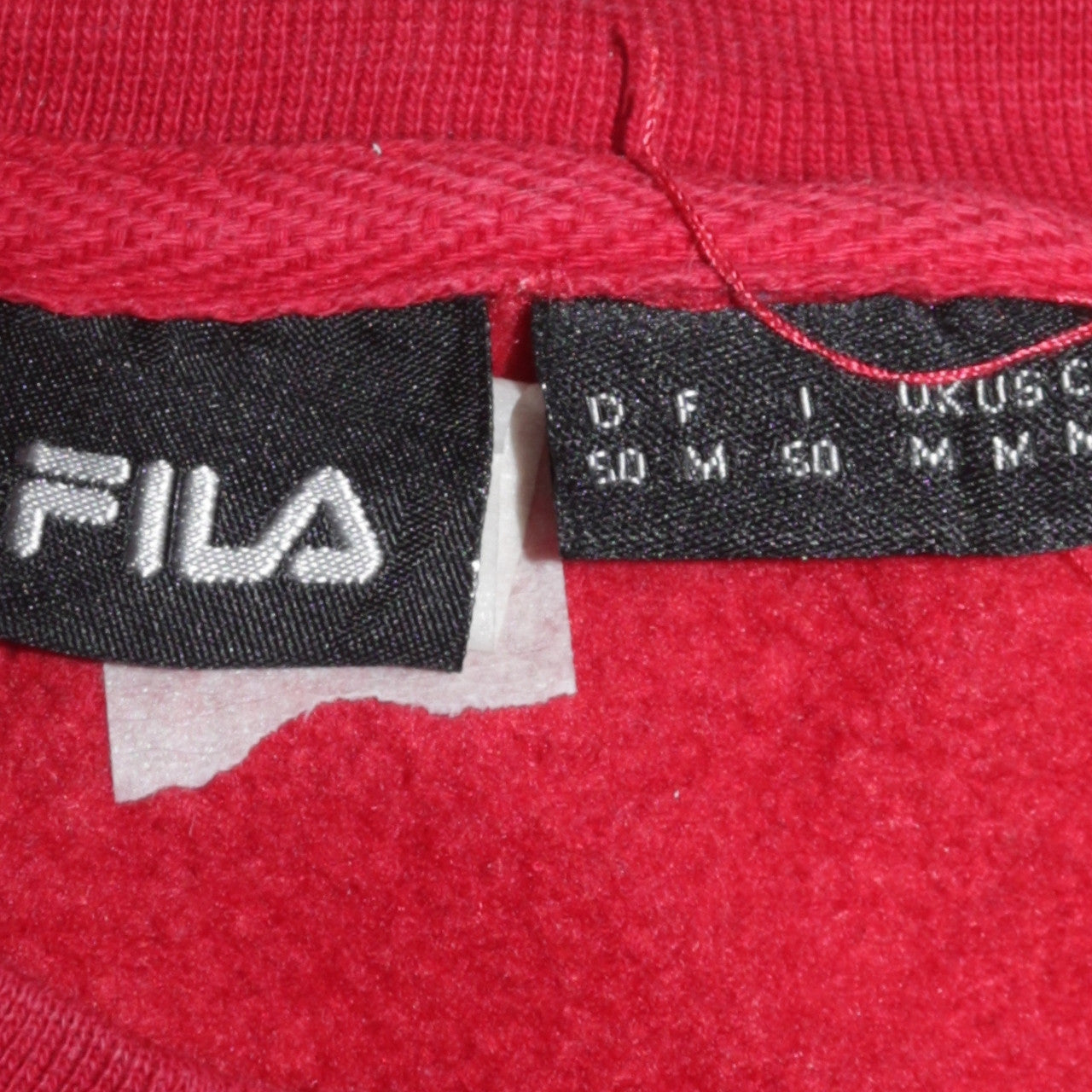 Fila Men's Red Crew Neck Logo Sweatshirt M Regular Fit