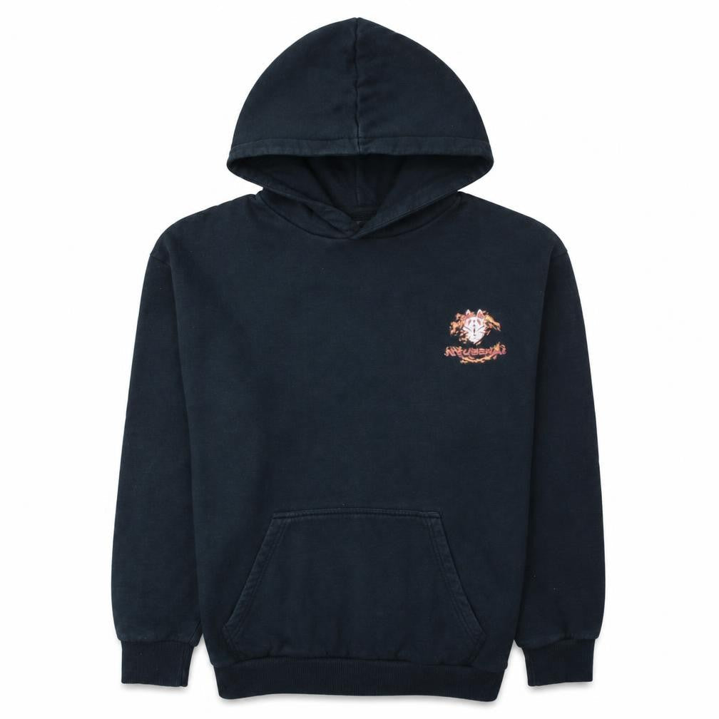 Nyusekai Men's Black Anime Graphic Pullover Hoodie Size S