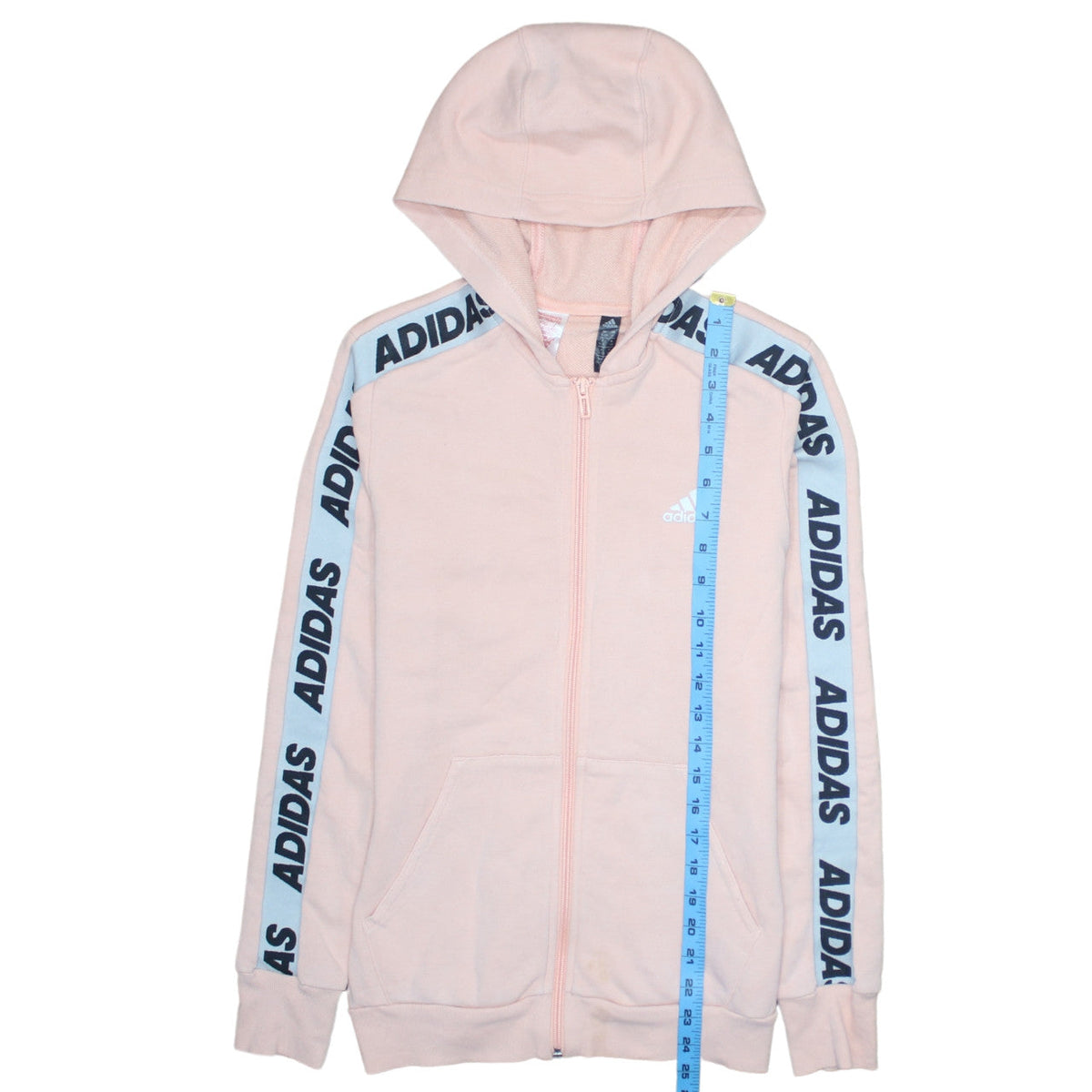 Adidas Girls Pink Full Zip Logo Hoodie 14-15 Years