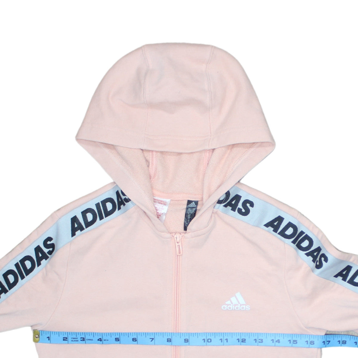 Adidas Girls Pink Full Zip Logo Hoodie 14-15 Years