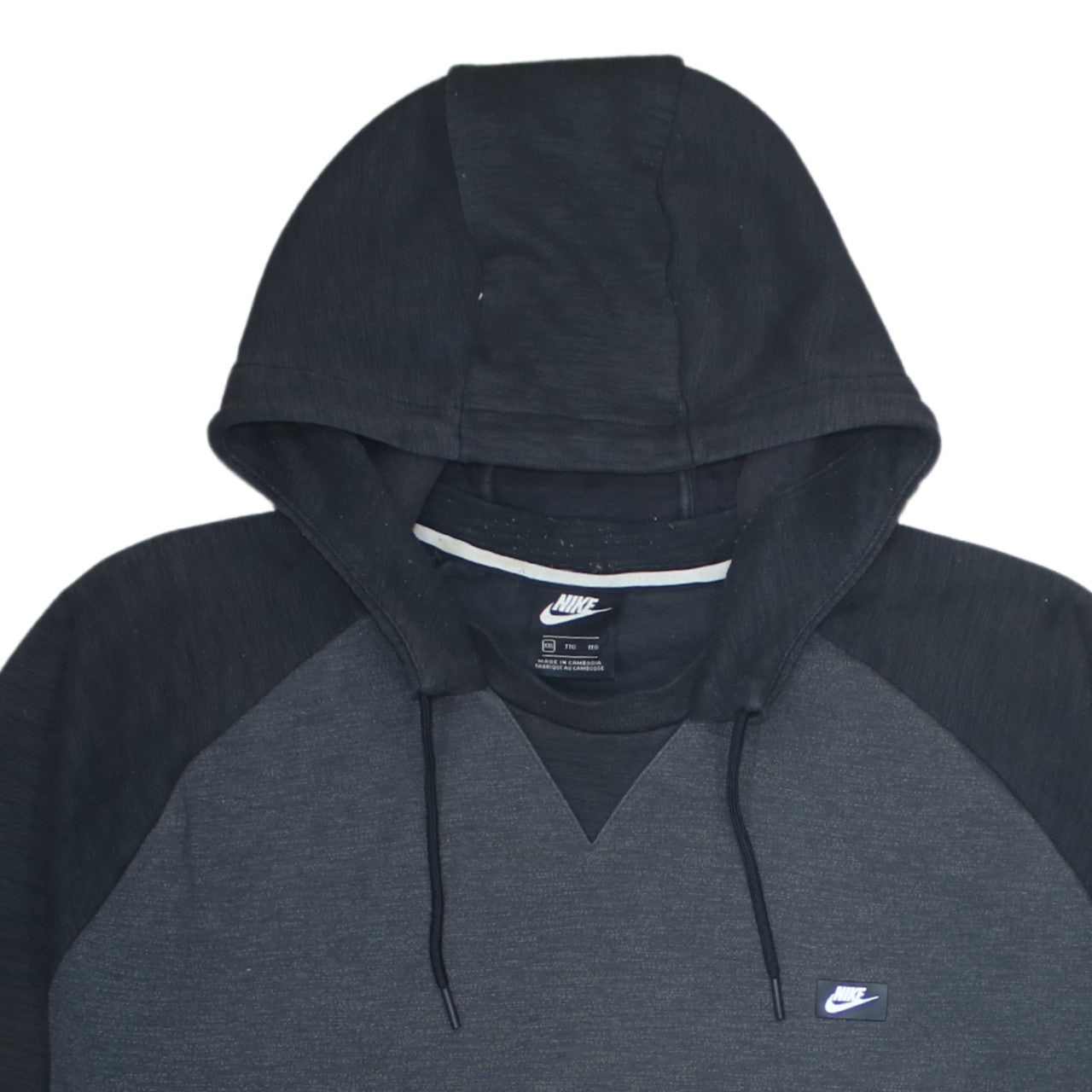 Nike Men's Grey 2XL Pullover Hoodie with Logo and Pocket