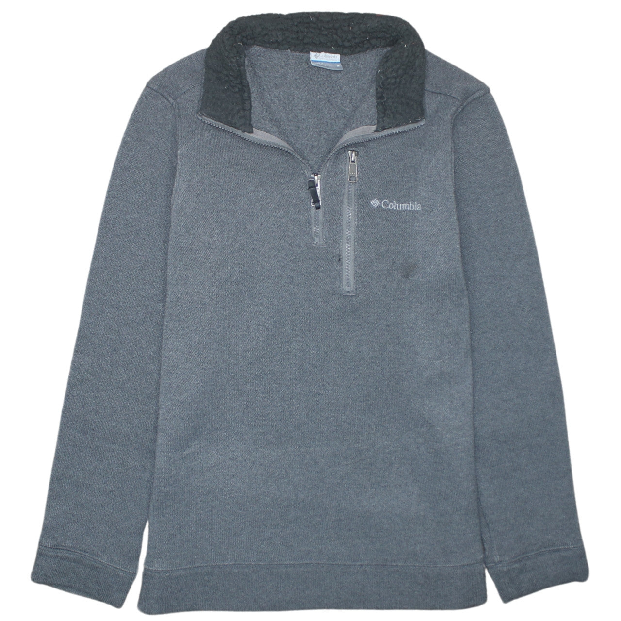 Columbia Men Grey 1/4 Zip Fleece Pullover Sweatshirt M Outdoor