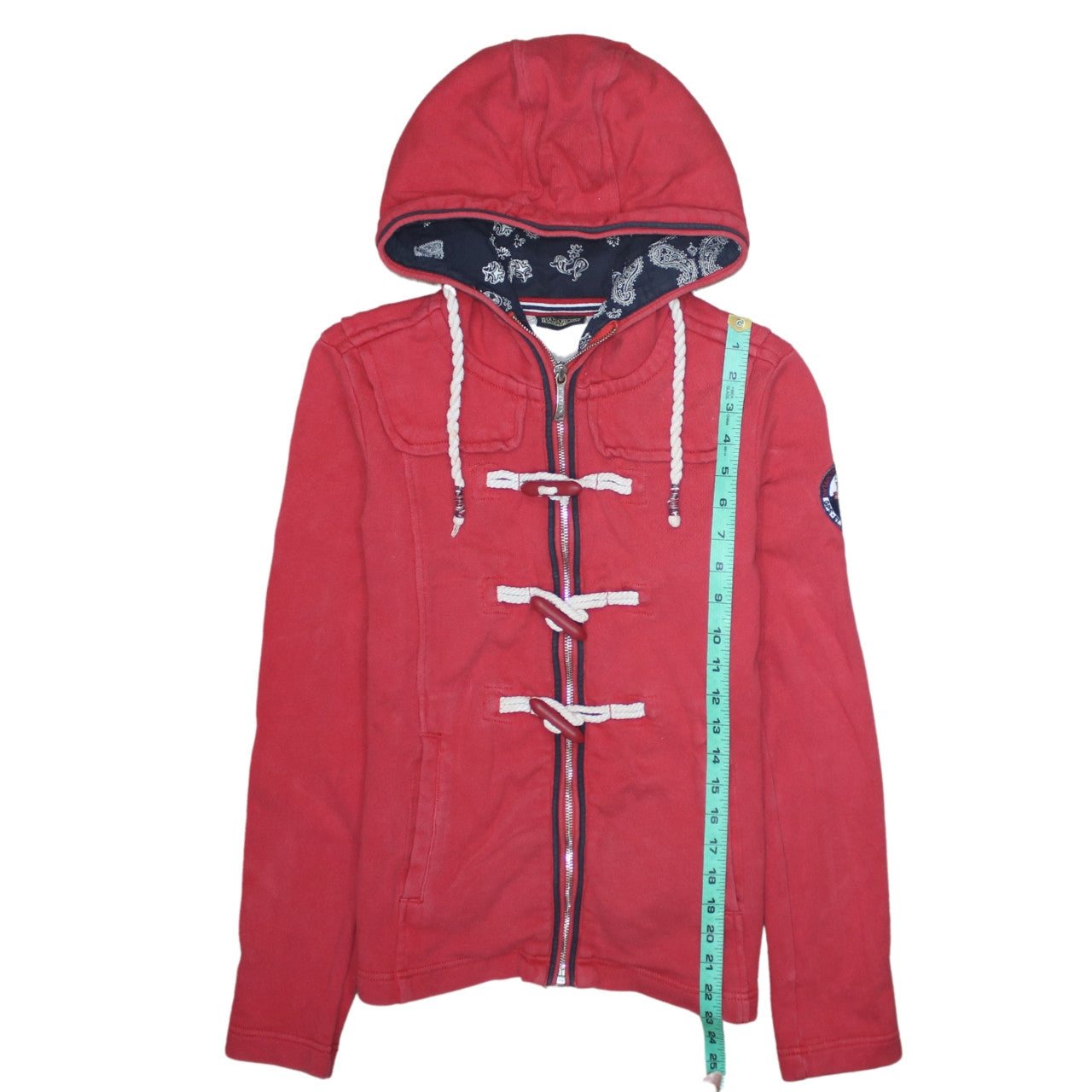Napapijri Women Red Full Zip Hoodie Jacket with Toggle Detail Size S