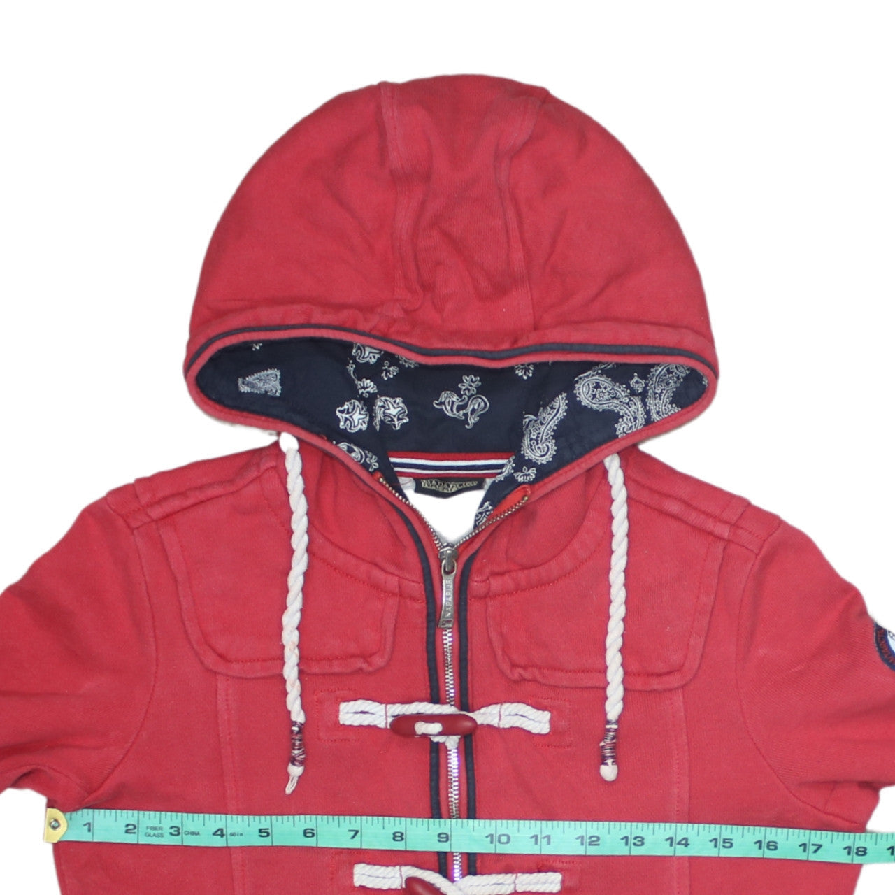 Napapijri Women Red Full Zip Hoodie Jacket with Toggle Detail Size S
