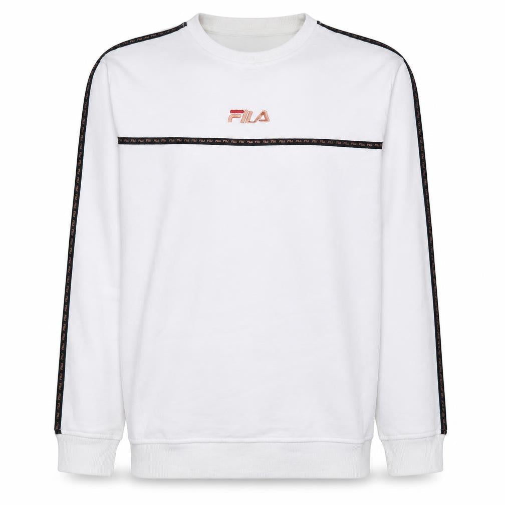 Fila Men's White Logo Pullover Sweatshirt Size L Crew Neck