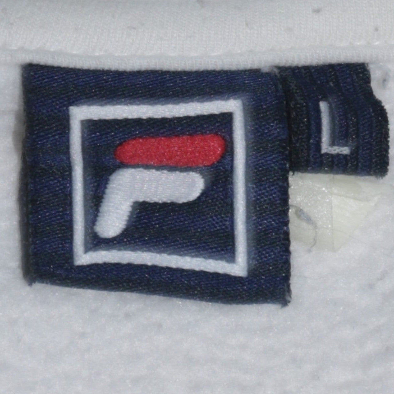 FILA Men's White Logo Pullover Sweatshirt Size L Crew Neck