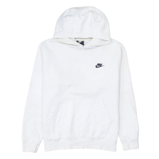 Nike Men's White Pullover Hoodie M Regular Fit Logo Fleece Sweatshirt