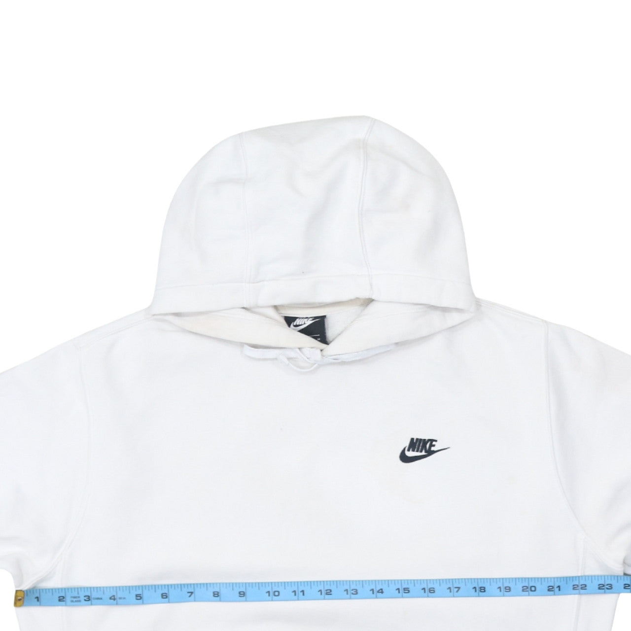 Nike Men's White Pullover Hoodie M Regular Fit Logo Fleece Sweatshirt