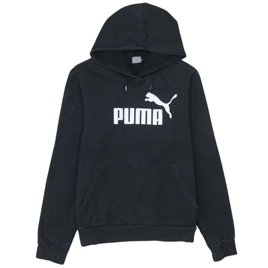 Puma Women's Black Pullover Hoodie Size 14 Cotton Logo Sportswear