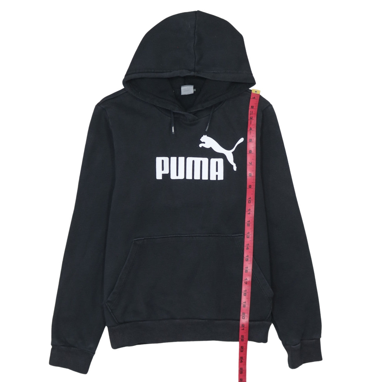 Puma Women's Black Pullover Hoodie Size 14 Cotton Logo Sportswear