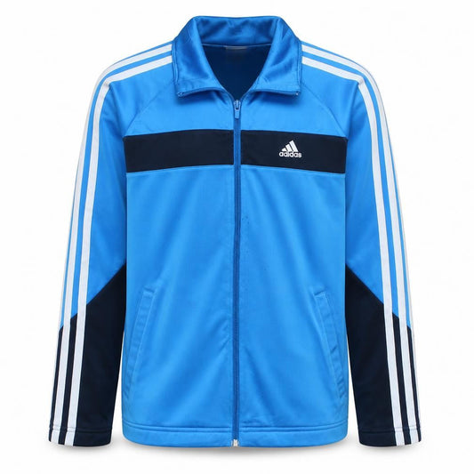 Adidas Boys Blue Full Zip Hoodie 14 Years Polyester Sports Jacket