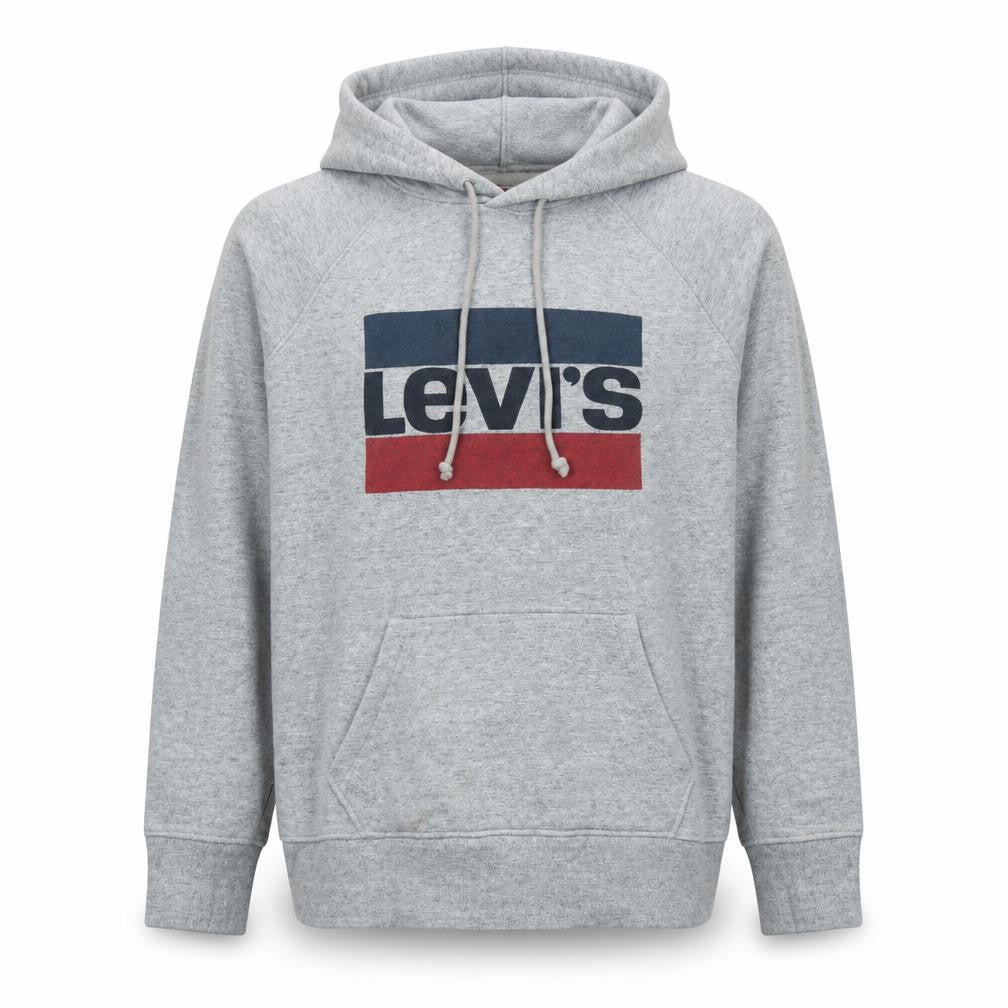 Levi's Men's Grey Pullover Hoodie S Logo Graphic Hooded Sweatshirt