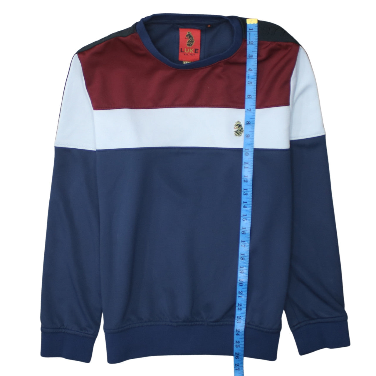 Luke Mens Multicoloured Crew Neck Pullover Sweatshirt Size L