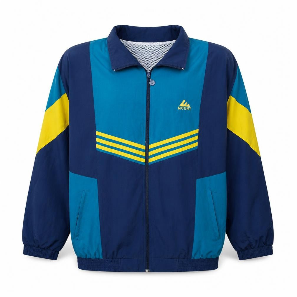 Mount Men's Blue XL Retro 90s Windbreaker Jacket