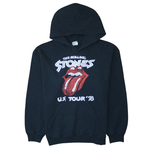 Gildan Men's Black Rolling Stones US Tour '78 Pullover Hoodie S