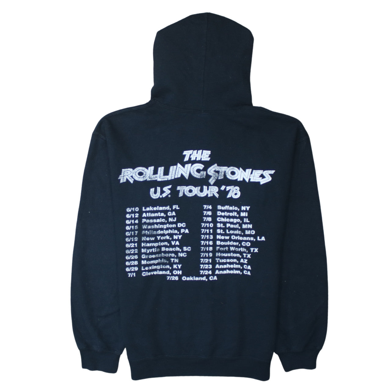 Gildan Men's Black Rolling Stones US Tour '78 Pullover Hoodie S
