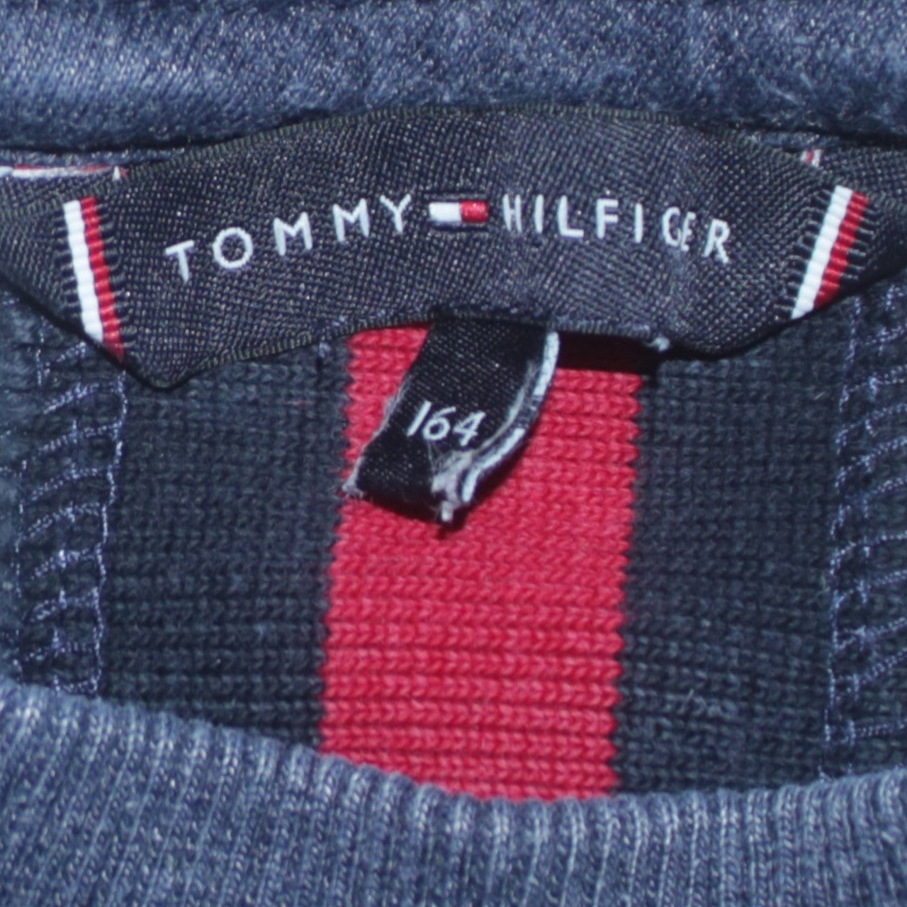 Tommy Hilfiger Boys Blue Cotton Crew Neck Pullover Sweatshirt Size 164