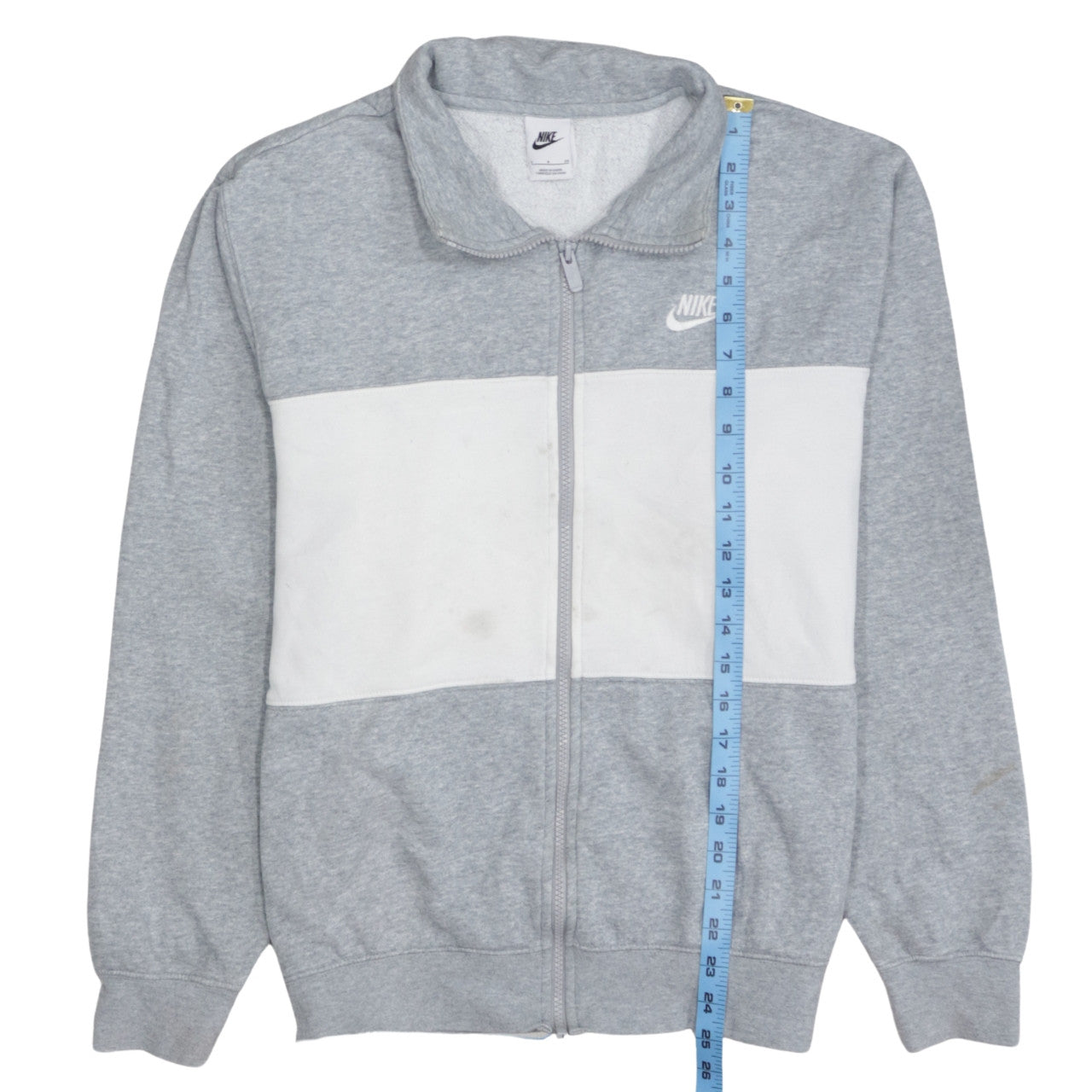 Nike Men's Grey Full Zip Sweatshirt Small