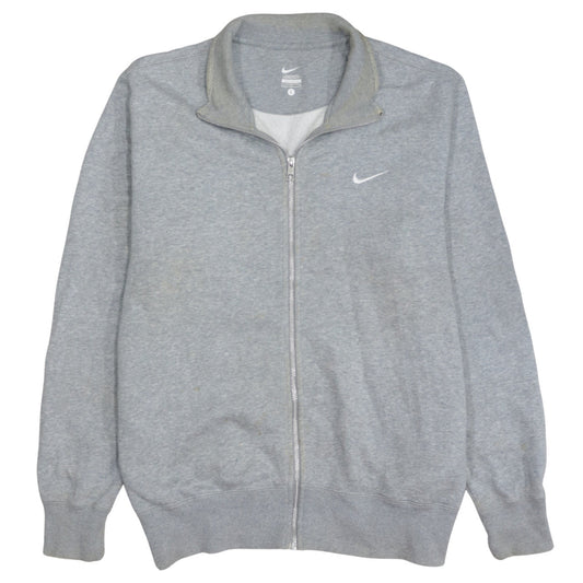 Nike Men's Grey Full Zip Sweatshirt L Cotton Blend Sportswear