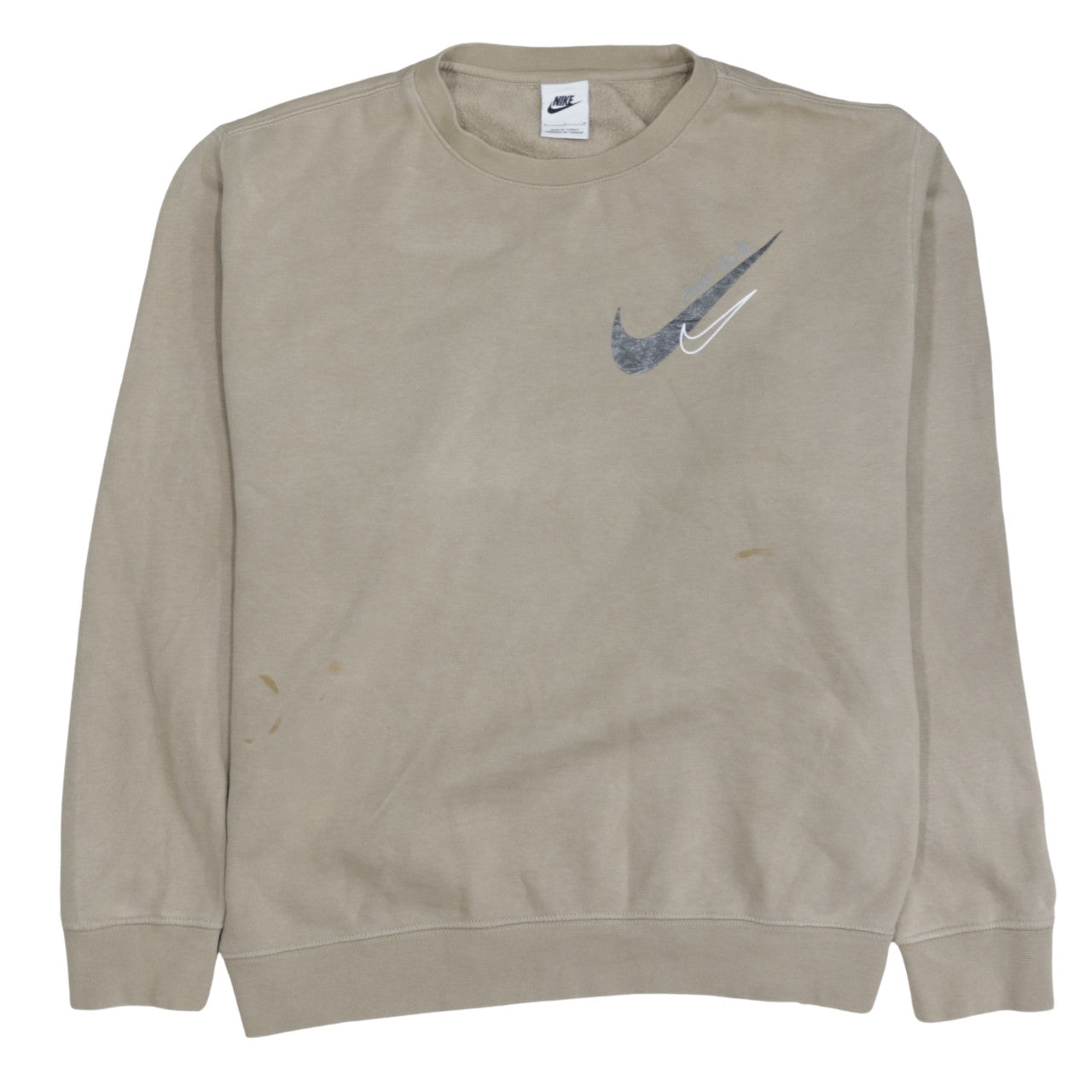Nike Men's Beige Logo Pullover Sweatshirt Size L