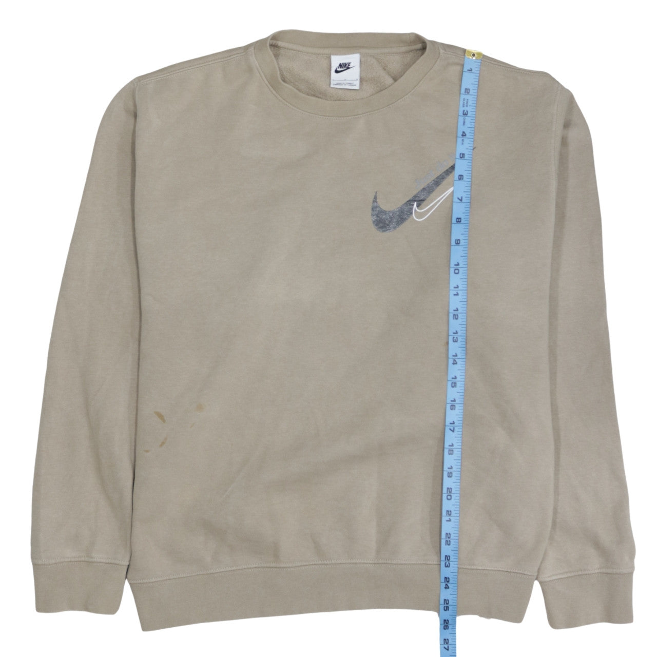 Nike Men's Beige Logo Pullover Sweatshirt Size L