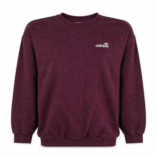 Adidas Womens Burgundy Crew Neck Pullover Sweatshirt UK 10