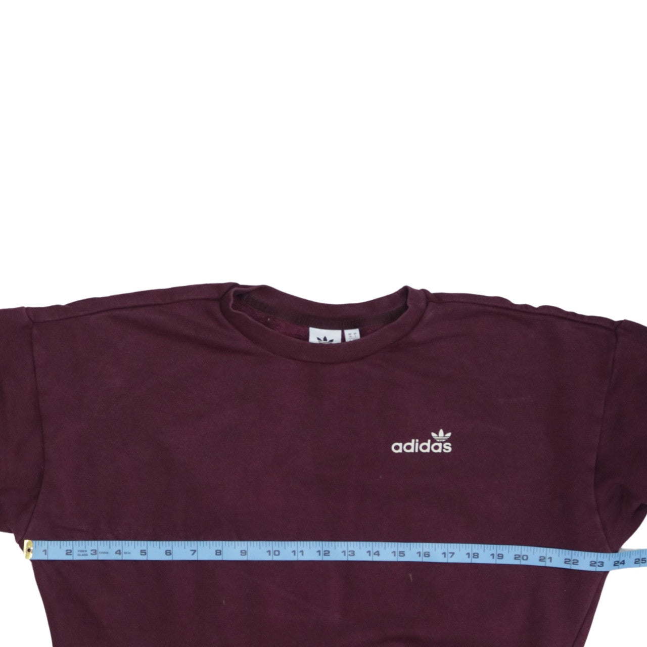 Adidas Womens Burgundy Crew Neck Pullover Sweatshirt UK 10