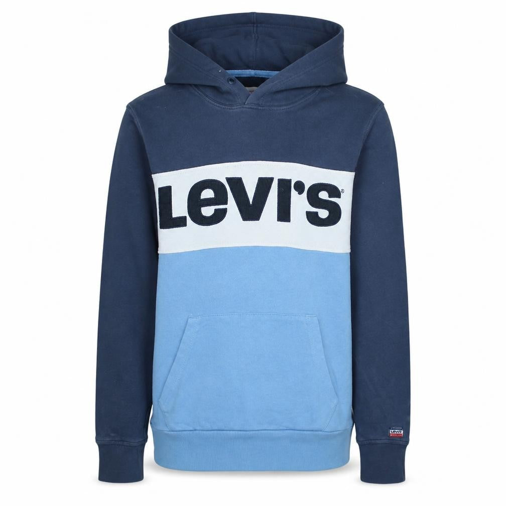 Levi's Womens Blue Logo Pullover Hoodie Size S Cotton Casual