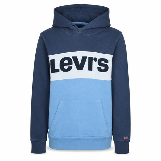 Levi's Womens Blue Logo Pullover Hoodie Size S Cotton Casual