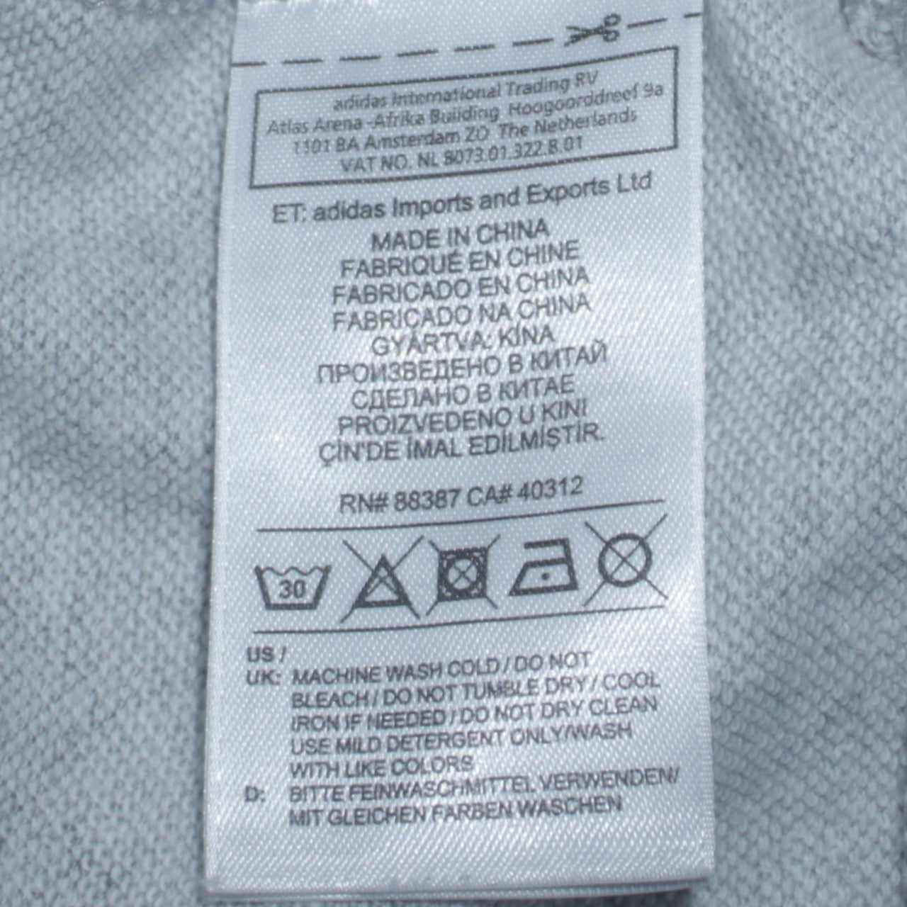 Adidas Womens Grey Full Zip Sweatshirt XS Classic Zip Jacket