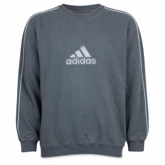 Adidas Men's Grey Pullover Sweatshirt Size L Embroidered Logo Sportswear