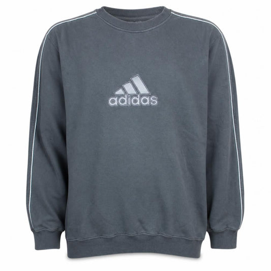 Adidas Men's Grey Pullover Sweatshirt Size L Embroidered Logo Sportswear