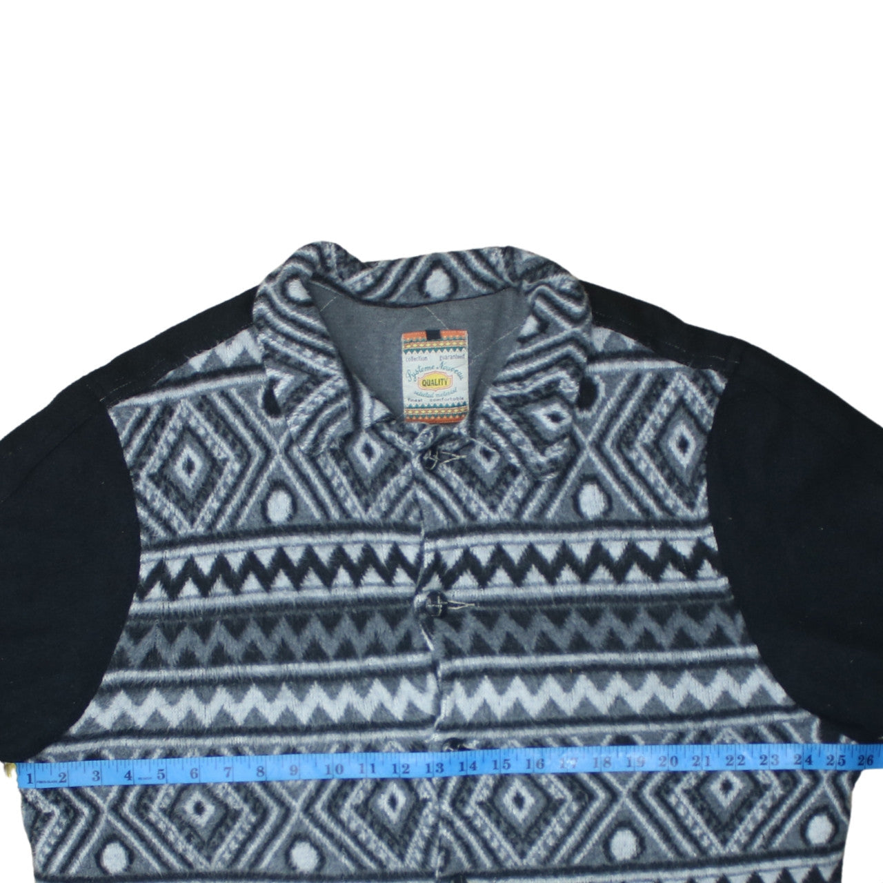 Systeme Nouveau Women's Grey Aztec Fleece Button Jacket Size M