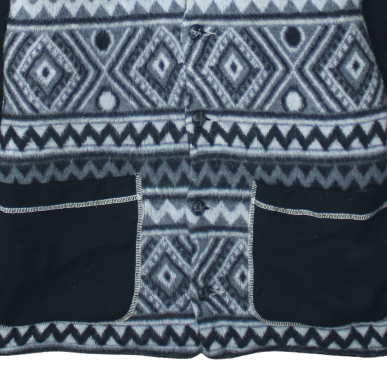 Systeme Nouveau Women's Grey Aztec Fleece Button Jacket Size M