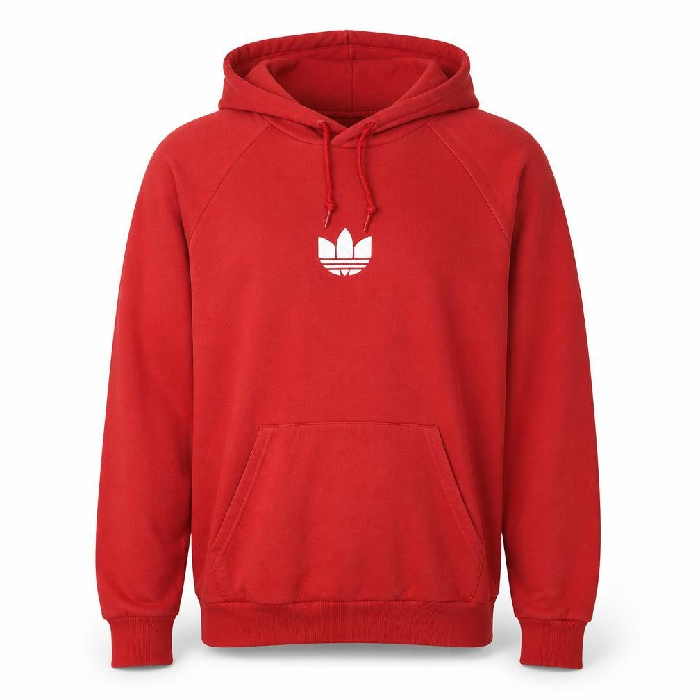 adidas Men's Red Pullover Hoodie Size L Embroidered Logo