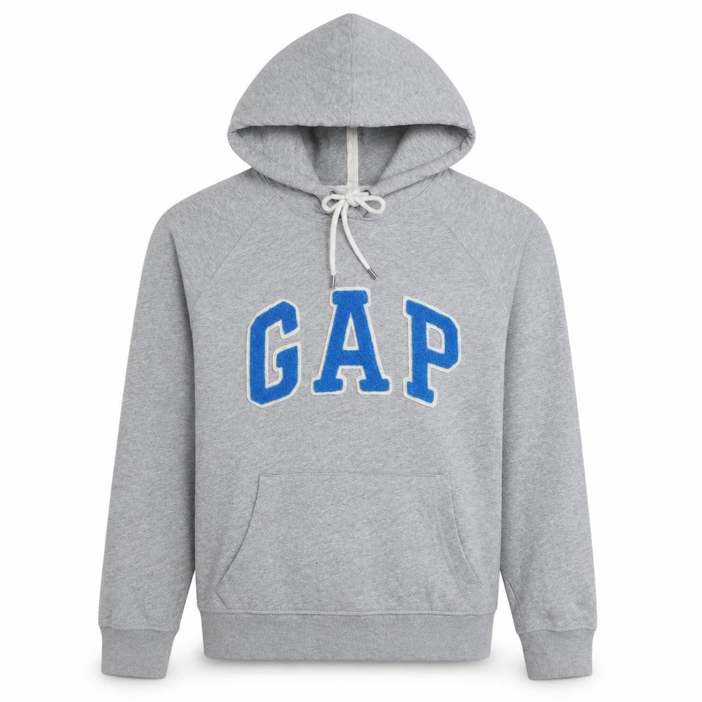 Gap Men’s Grey Pullover Hoodie Small Logo Sweatshirt