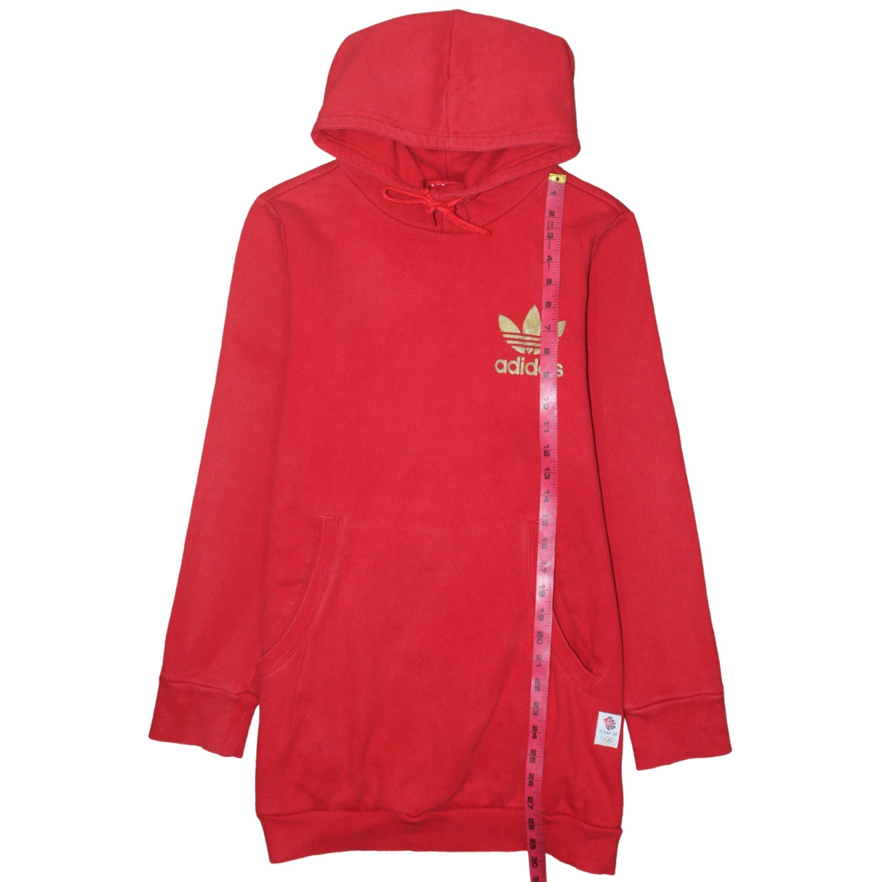 Adidas Womens Red Long Sleeve Pullover Hoodie Size 16