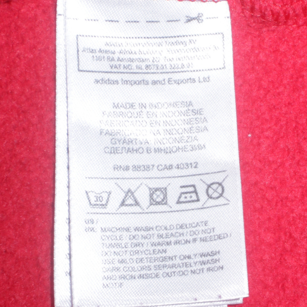 Adidas Womens Red Long Sleeve Pullover Hoodie Size 16