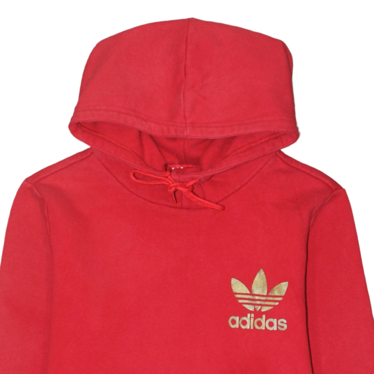 Adidas Womens Red Long Sleeve Pullover Hoodie Size 16