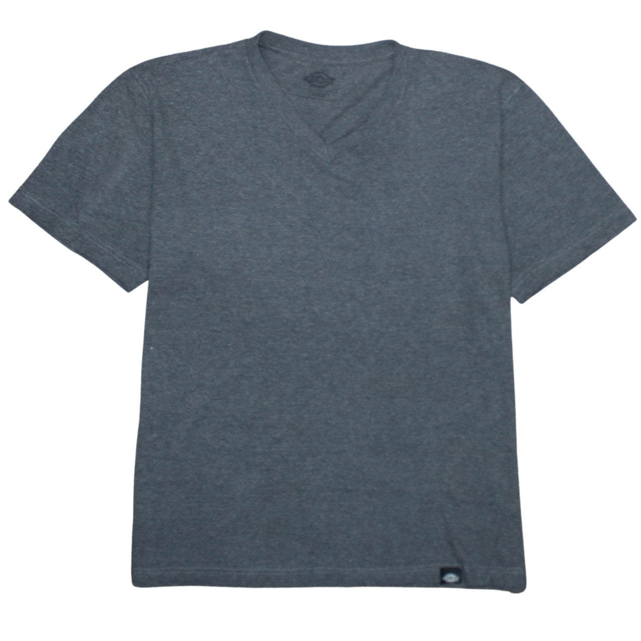 Dickies Men Grey V-Neck Short Sleeve Cotton Blend T-Shirt Size L