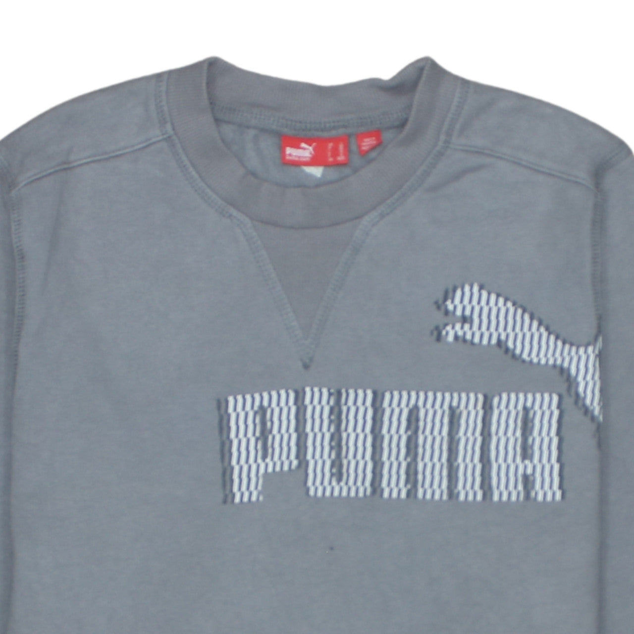 Puma Men’s Grey Crew Neck Logo Sweatshirt Size L Regular Fit