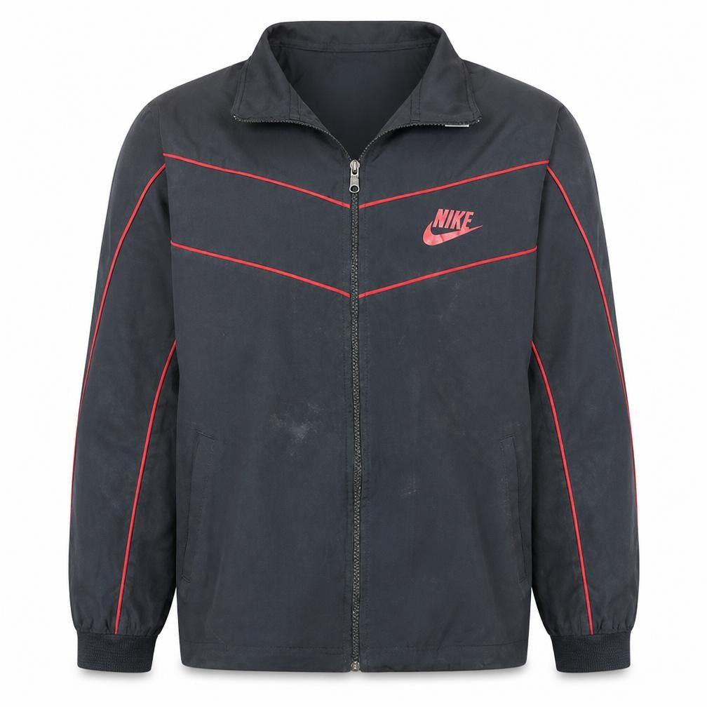 Nike Men's Black XL Windbreaker Jacket with Red Logo