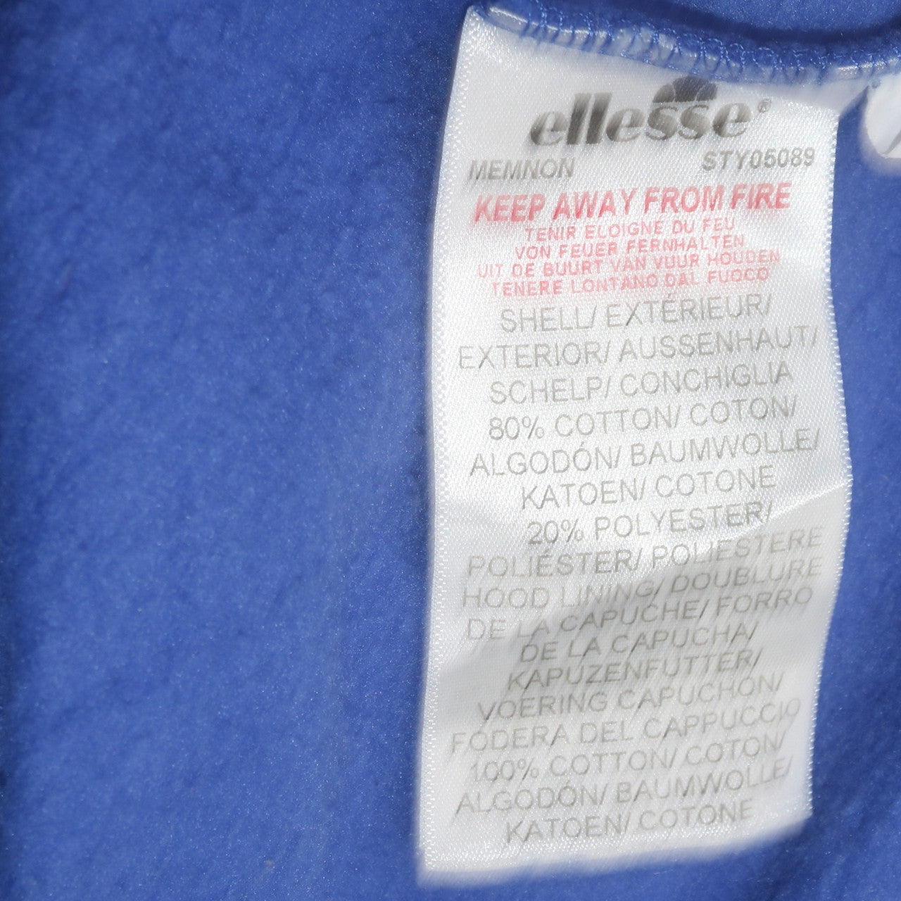 Ellesse Womens Blue Pullover Hoodie UK 10 Cotton Blend Logo Sportwear
