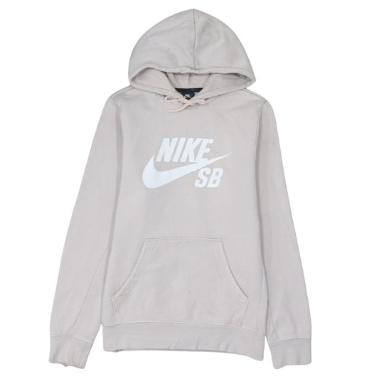 Nike SB Womens Beige Pullover Hoodie Small Cotton Blend Logo Design
