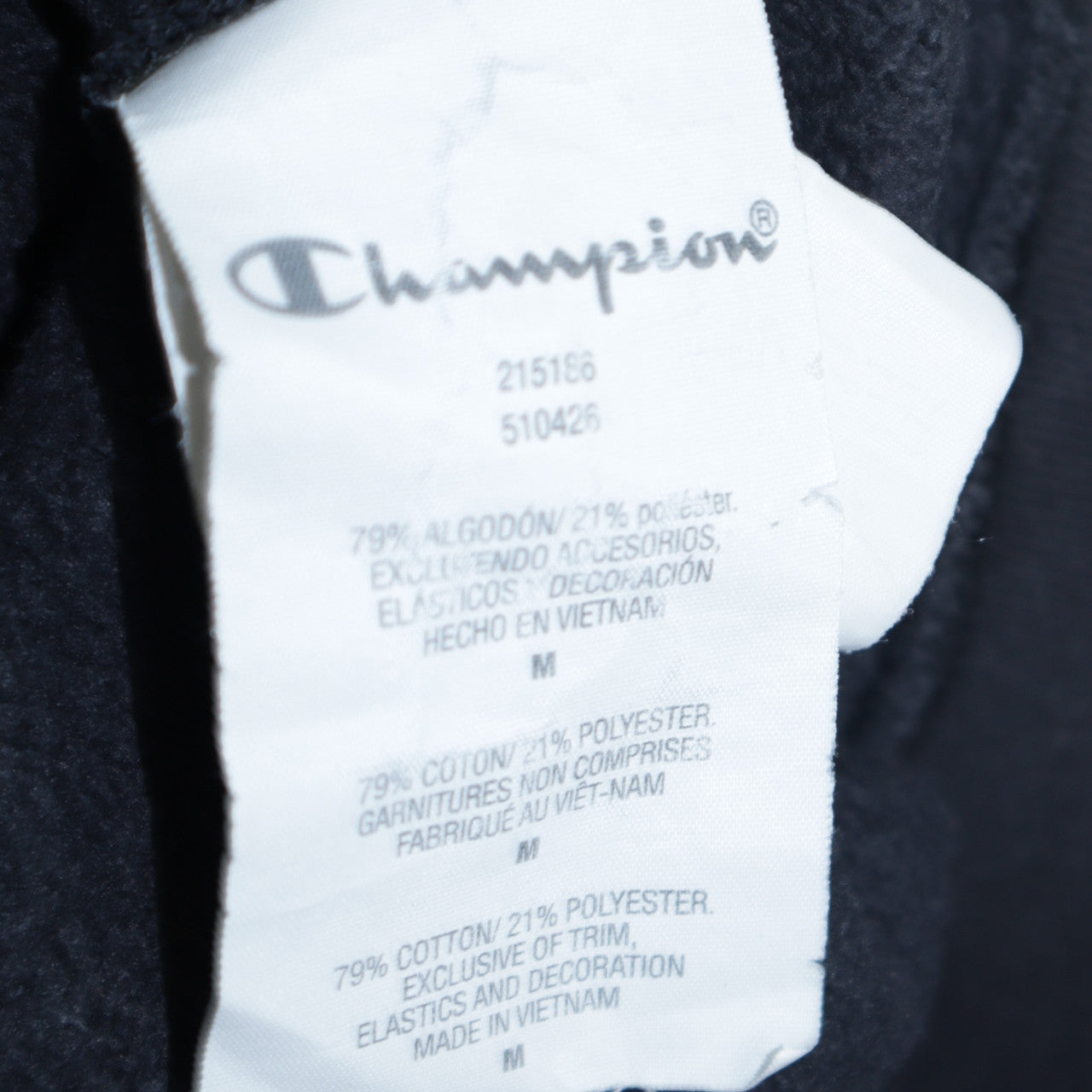 Champion Men's Black Medium Pullover Hoodie Logo Graphic