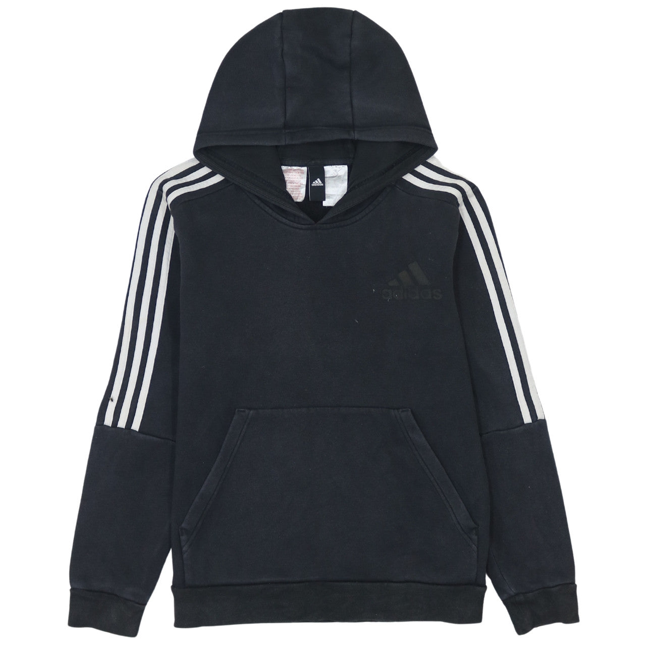 Adidas Boys Black Pullover Hoodie 13-14 Years Classic 3-Stripes Design