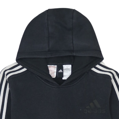 Additional view of Adidas boys’ black pullover hoodie 13-14 years classic 3-stripes design