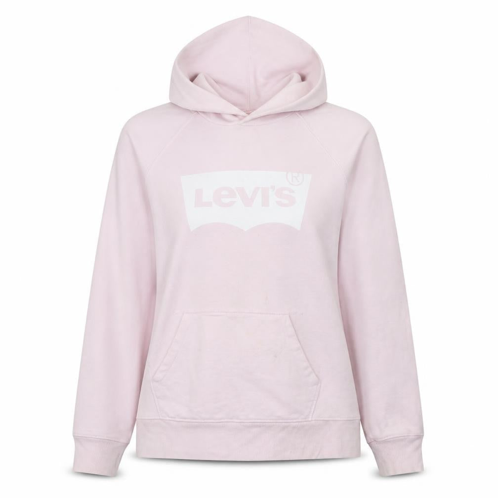 Levi's Women Pink Pullover Hoodie Small Cotton Logo Casual